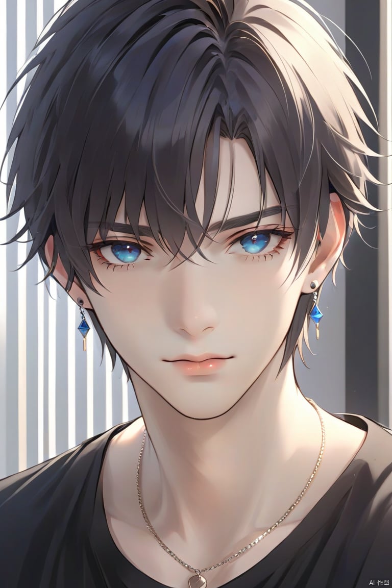 solo,  looking at viewer,  short hair by 新月照澄湾 on Tensor.Art