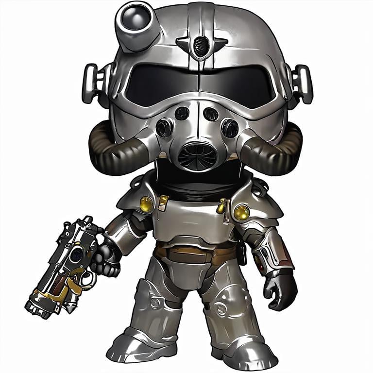 score_9, score_8_up, score_7_up,fallout,power armor,solo,simple background,white background,holding,standing,full body,weapon,male focus,chibi,holding weapon,armor,gun,no humans,mask,helmet,science fiction,gas mask,chibi,source_anime <lora:fallout_pony:0.8>