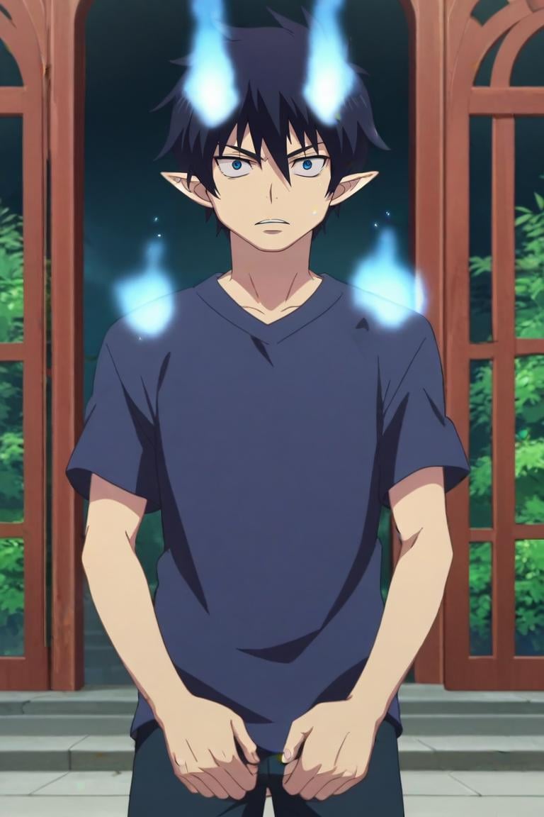 score_9, score_8_up, score_7_up, source_anime, anime screencap, , , looking at viewer, , , 1boy, solo, male focus, <lora:rin_okumura_pony:0.9>, rin_okumura, , pointy ears, blue fire, , Oz: A land of enchantment, where anything is possible, , <lora:sdxl_lightning_8step_lora:1>