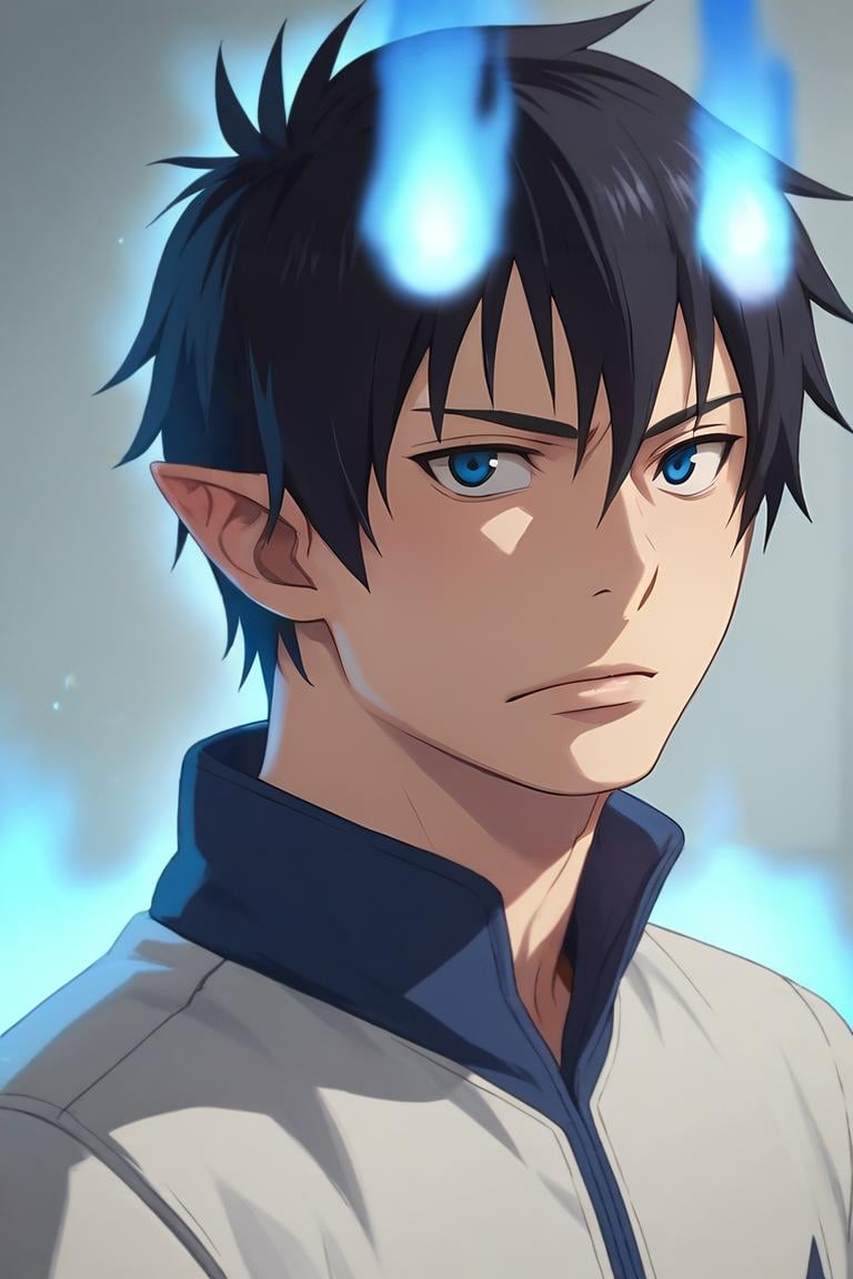 score_9, score_8_up, score_7_up, source_anime, (photorealistic:0.6), , upper body, , 1boy, solo, male focus, <lora:rin_okumura_pony:0.74>, rin_okumura, black hair, blue eyes, pointy ears, blue fire, , social science fiction, , <lora:sdxl_lightning_8step_lora:1>