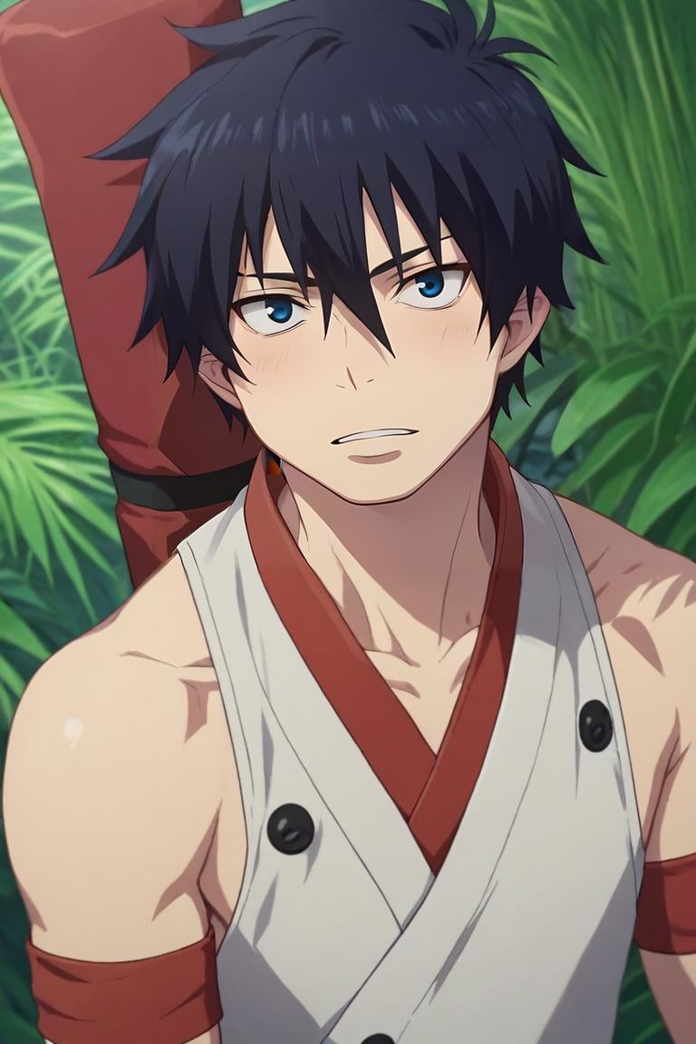 score_9, score_8_up, score_7_up, source_anime, semi-realistic, , , depth of field, 1boy, solo, male focus, <lora:rin_okumura_pony:0.86>, rin_okumura, , , dalmatian costume, A tropical paradise where the sun shines brightly every day, , <lora:sdxl_lightning_8step_lora:1>