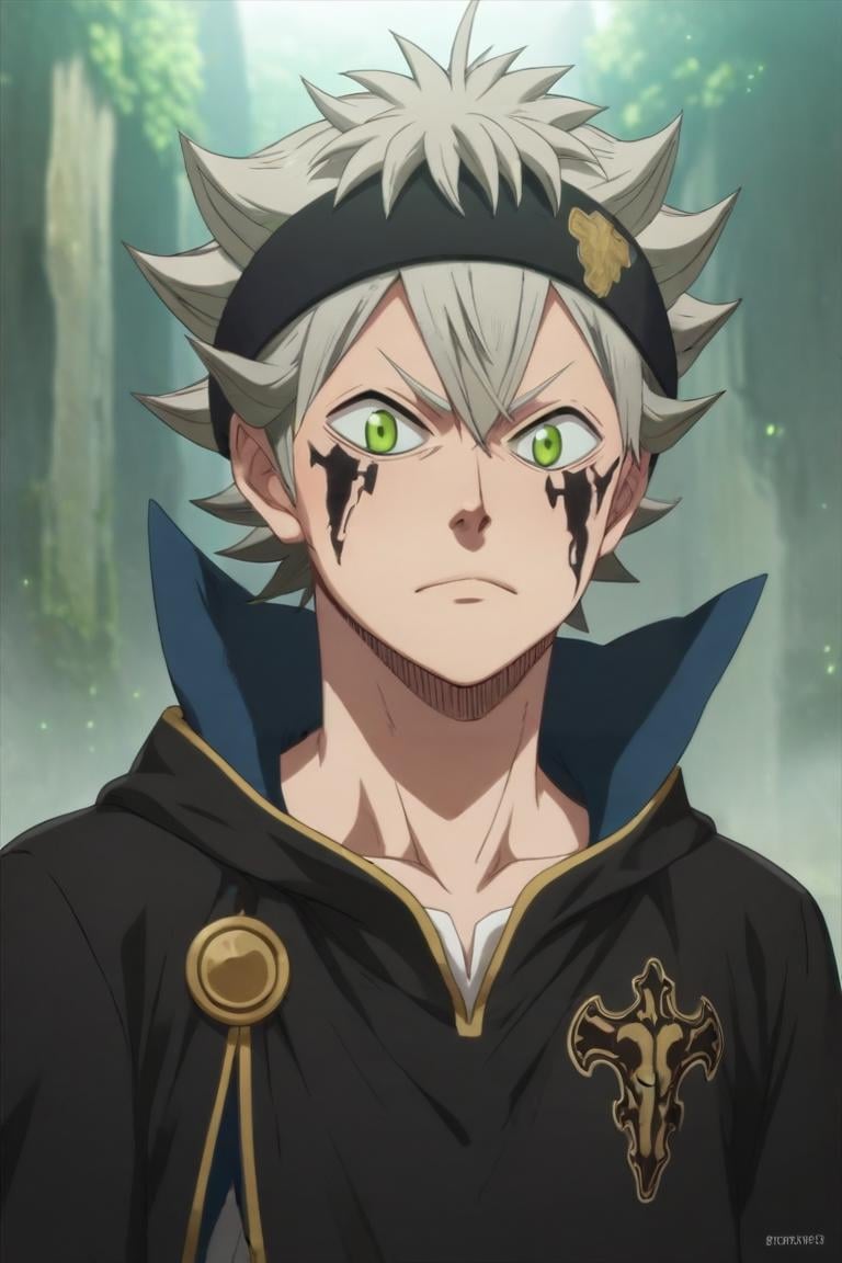 score_9, score_8_up, score_7_up, source_anime, (realistic:0.6), , , depth of field, 1boy, solo, male focus, <lora:asta_black_clover_pony:0.8>, asta_black_clover, grey hair, green eyes, spiked hair, , facial mark, demon form, , , , science fiction science fantasy, , <lora:sdxl_lightning_8step_lora:1>