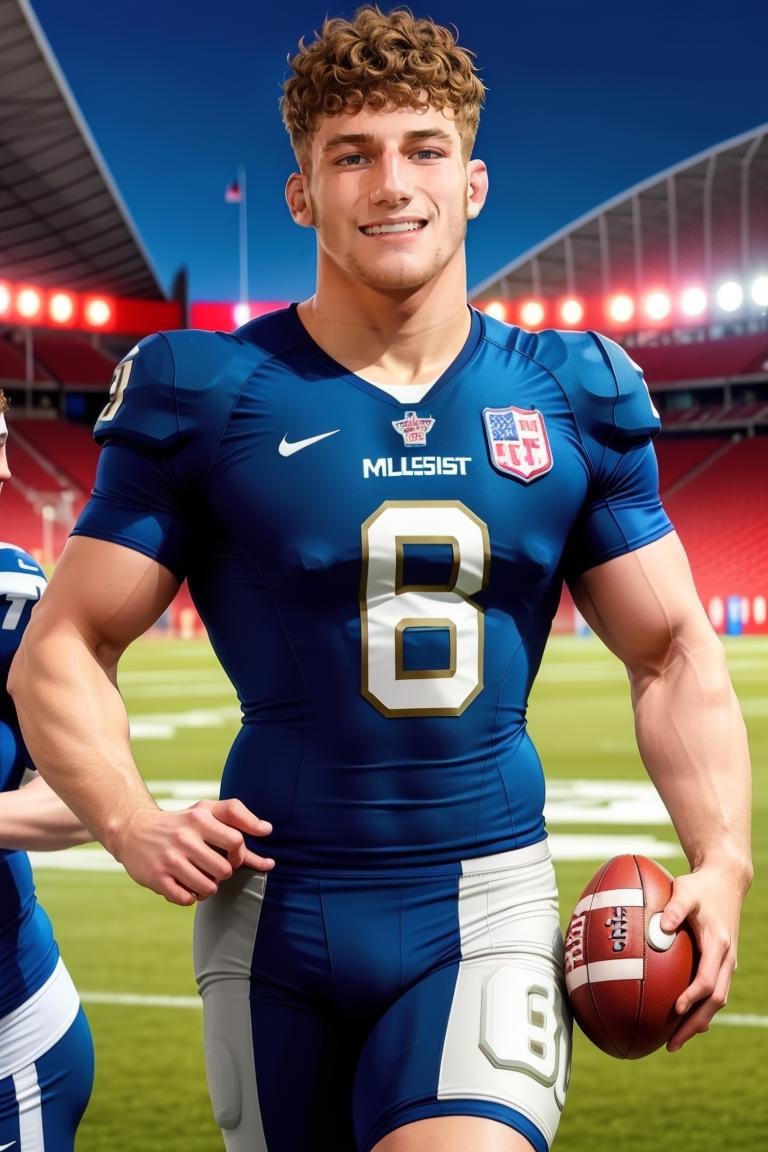 (masterpiece, best quality:1.2), man, football jersey, football pants, football player, (((medium shot))) ,stadium,smiling, night, masterpiece, highness, perfect face, perfect picture, detailed eyes, sharp focus, muscular,High detailed view,Fantasy<lora:EMS-3262-EMS:0.700000>, <lora:EMS-321509-EMS:1.000000>