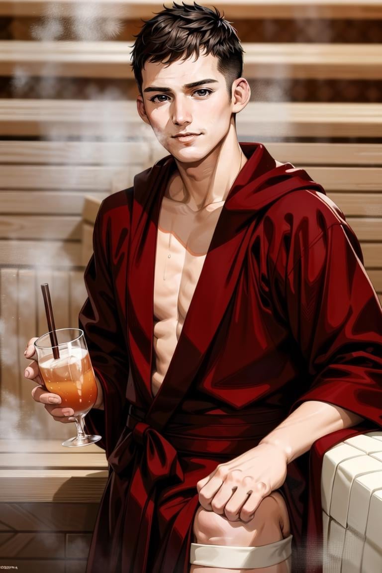 (masterpiece, best quality:1.2), man, smirk, (depth of field:1.1), stubble, photo of person, brown eyes, ((sauna, robe)), (medium shot), at the beach, masterpiece, highness, perfect face, perfect picture, detailed eyes, sharp focus,High detailed view, holding a drink,multiple penises<lora:EMS-335314-EMS:1.000000>