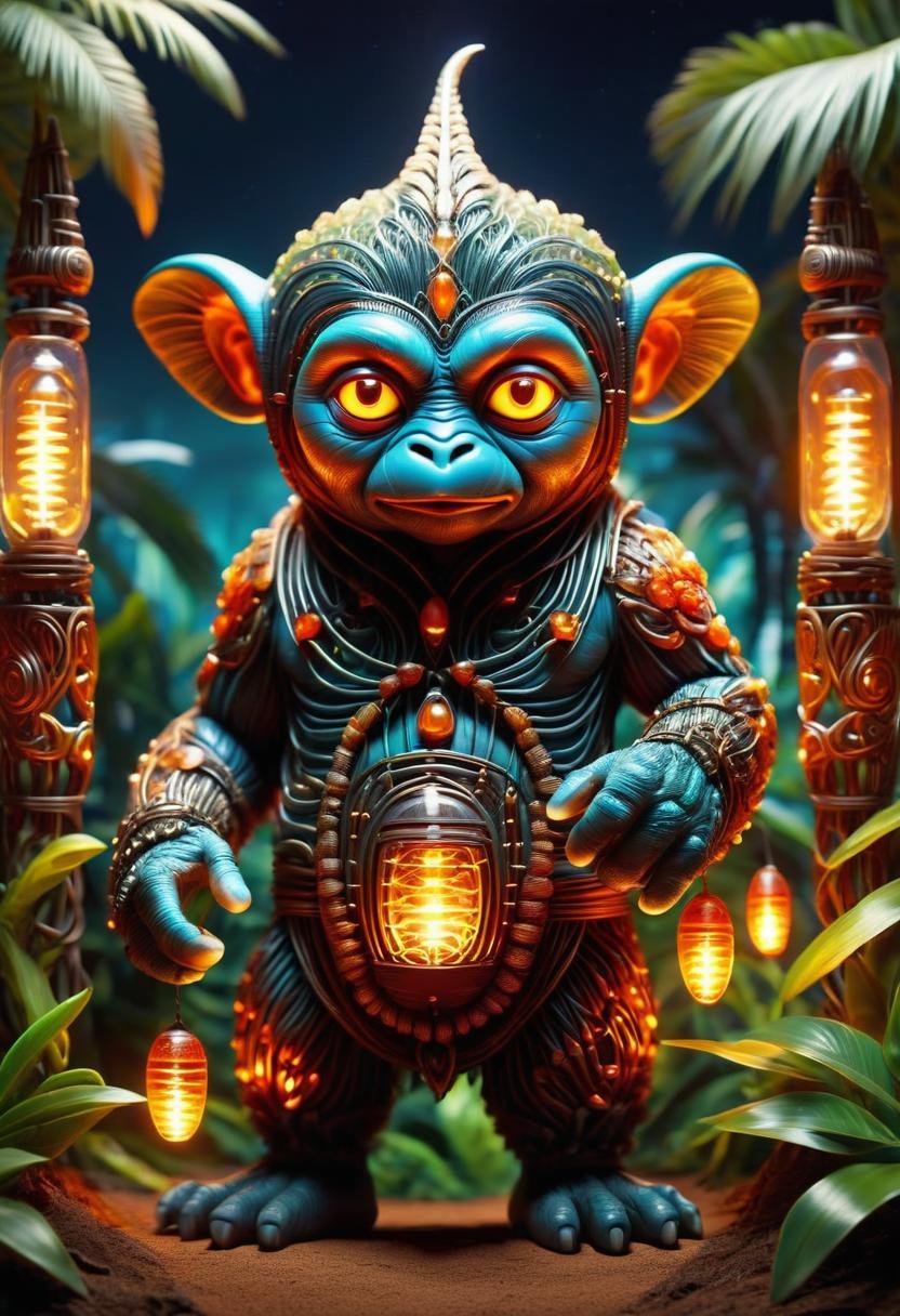 DonMN1x137ub35XL  menehune, Small humanoid beings from Hawaiian mythology,  superb craftsmanship, secretive and nocturnal,  building incredible structures, mischievous, lithic,festal,ignition,otherdimensional,splitt screen ,  <lora:DonMN1x137ub35XL:1>