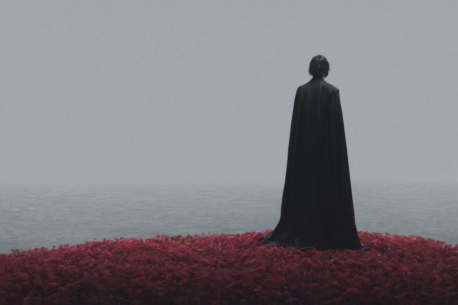 a painting of man,  total black,  black clothes by user_618687625490026679 on Tensor.Art