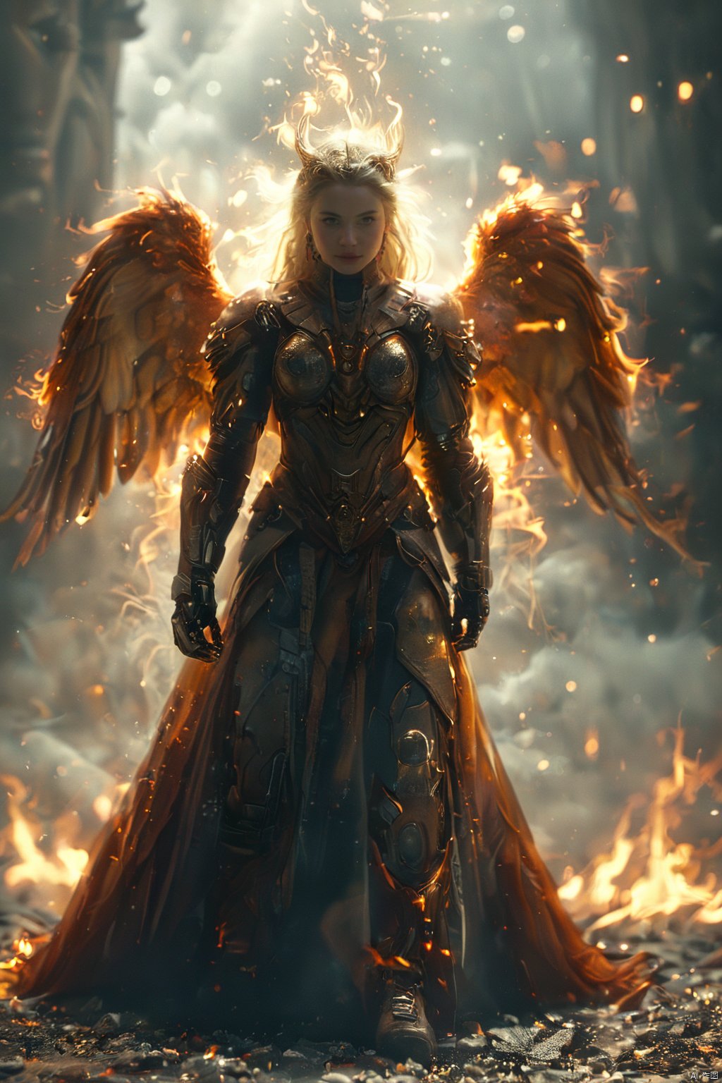 masterpiece, top quality,phoenix dark is x-men, beautiful and aesthetic:1.2, (1girl:1.3), (full body:1.5),red suitbody ,looking at viewer,fire hair, extreme detailed,(fire hands:1.5),fire,smoke,goddess, detailed, detail fingers, detail face, masterpiece,ultra realistic,32k,extremely detailed CG unity 8k wallpaper, best quality, Cinematic photography, movie mood, cinematic light, compelling composition, storytelling elements, conveys emotion, mood, and narrative depth, creating visually striking images that feel like still frames from a film, Cinematic portrait photography, capture subject in a way that resembles a still frame from a movie, cinematic lighting, story, narrative quality, drawing viewers into the scene and evoking a sense of cinematic immersion, capturing emotion, professional, engaging, compelling composition, night photography, nocturnal beauty, city lights, starry skies, celestial wonders, moonlit landscapes, urban glow, capturing the essence of darkness, ethereal atmosphere, dramatic shadows, magical ambiance, long exposure techniques, expert use of light sources,MECHA ANGEL SOLDIER,TRIDENT,Heavenly Breasts, HKMAGIC