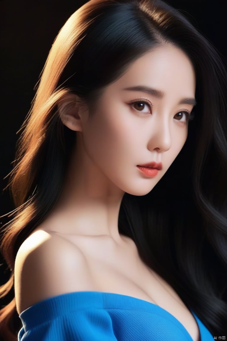  masterpiece,bestquality,8k,4k,
1girl,solo,black_hair,long_hair,Off_Shoulder,brown_eyes, lips,
black_background, , g011