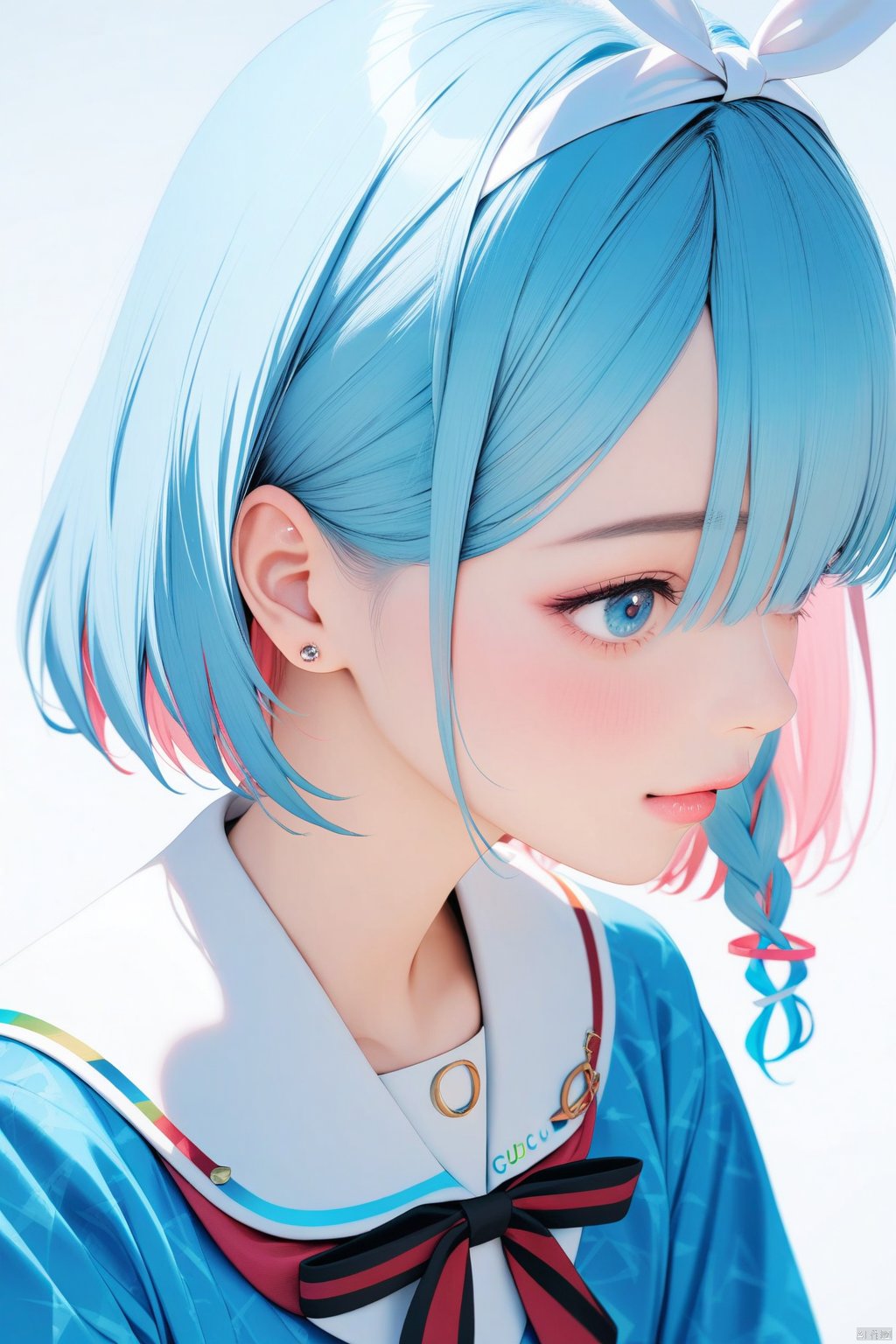 1girl,  arona \(blue archive\),  She is fashionably seifuku dressed in Gucci by paradoxfist on Tensor.Art
