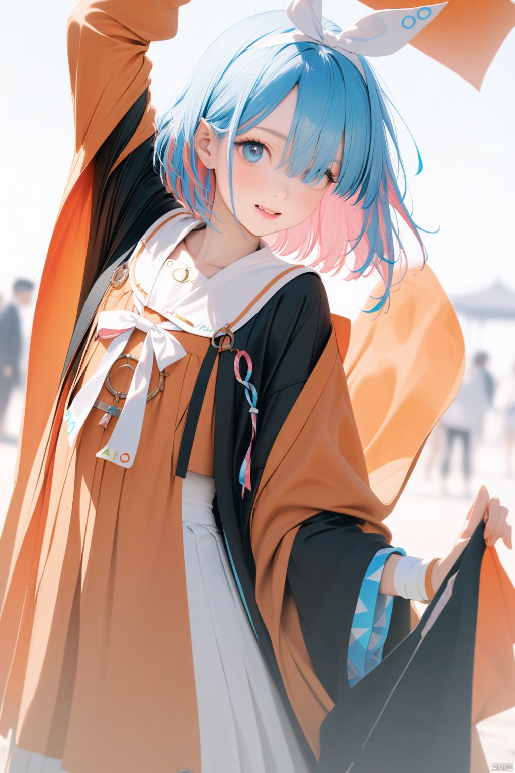 1girl,  arona \(blue archive\),  She is fashionably seifuku dressed in Hermes by paradoxfist on Tensor.Art