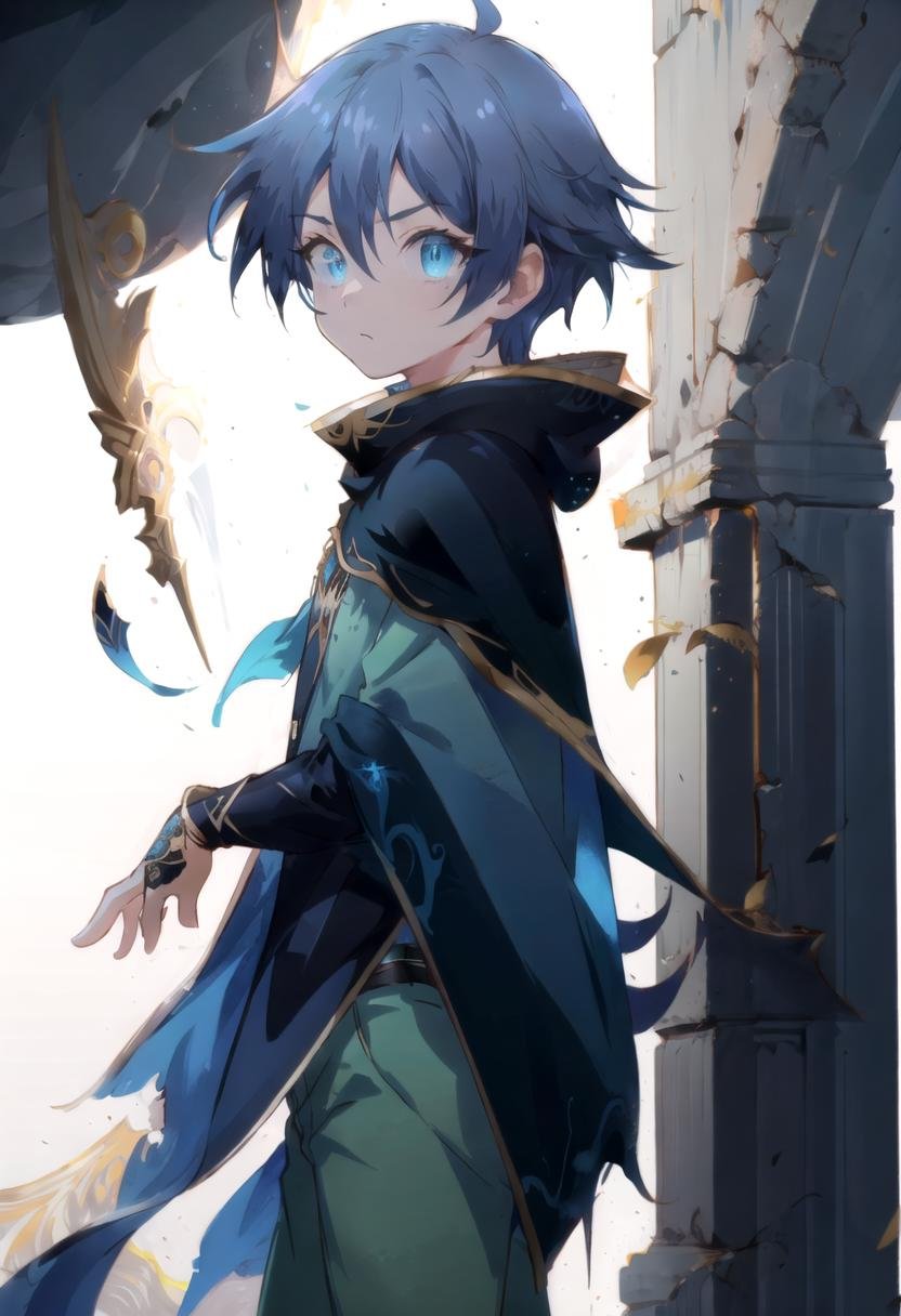 lloyd,  green shorts,  blue hair by fearvel on Tensor.Art