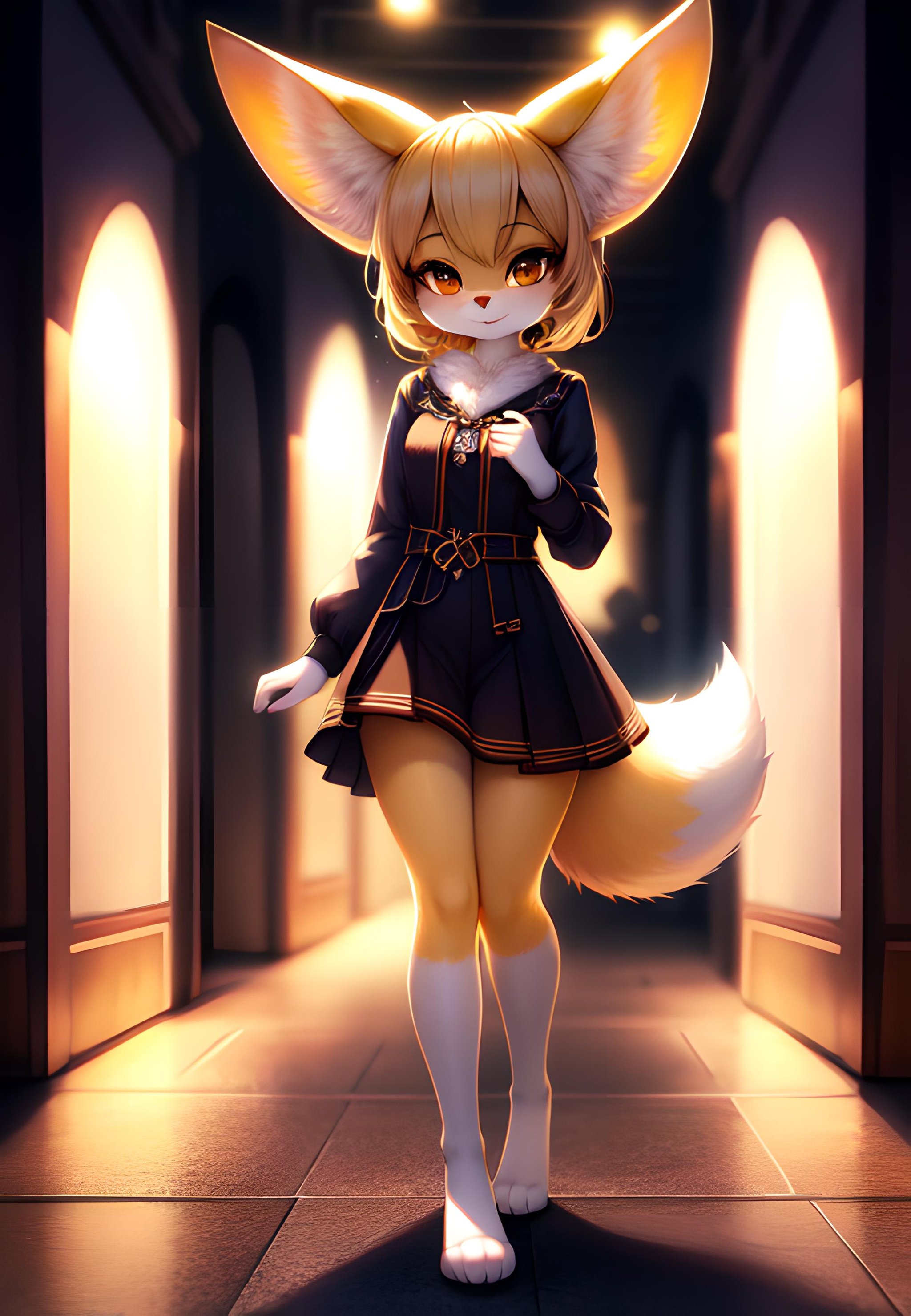 furry fennec,  focus on face,  standing by NeatNess! on Tensor.Art