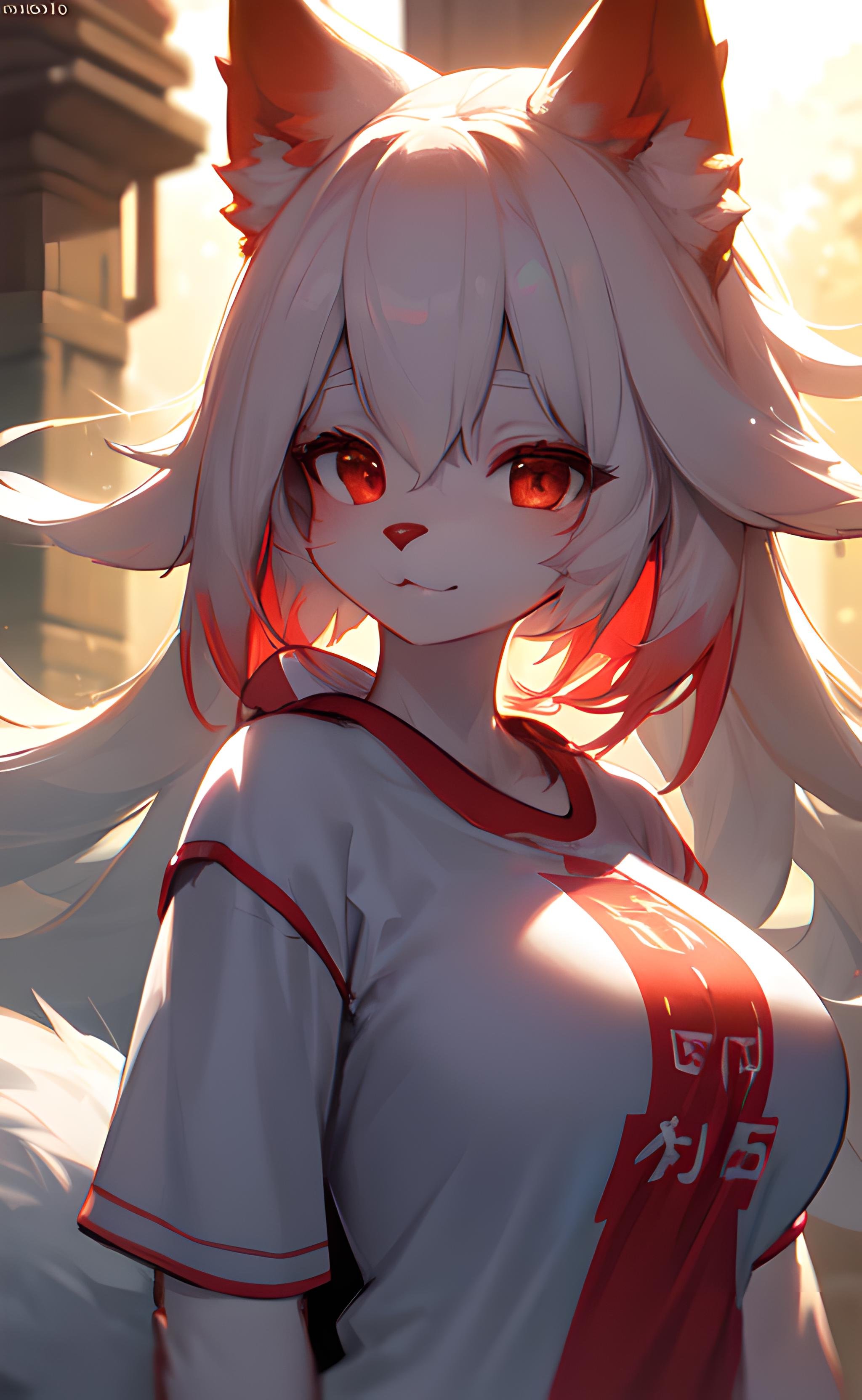 furry,  white fur,  ultra cute face by NeatNess! on Tensor.Art