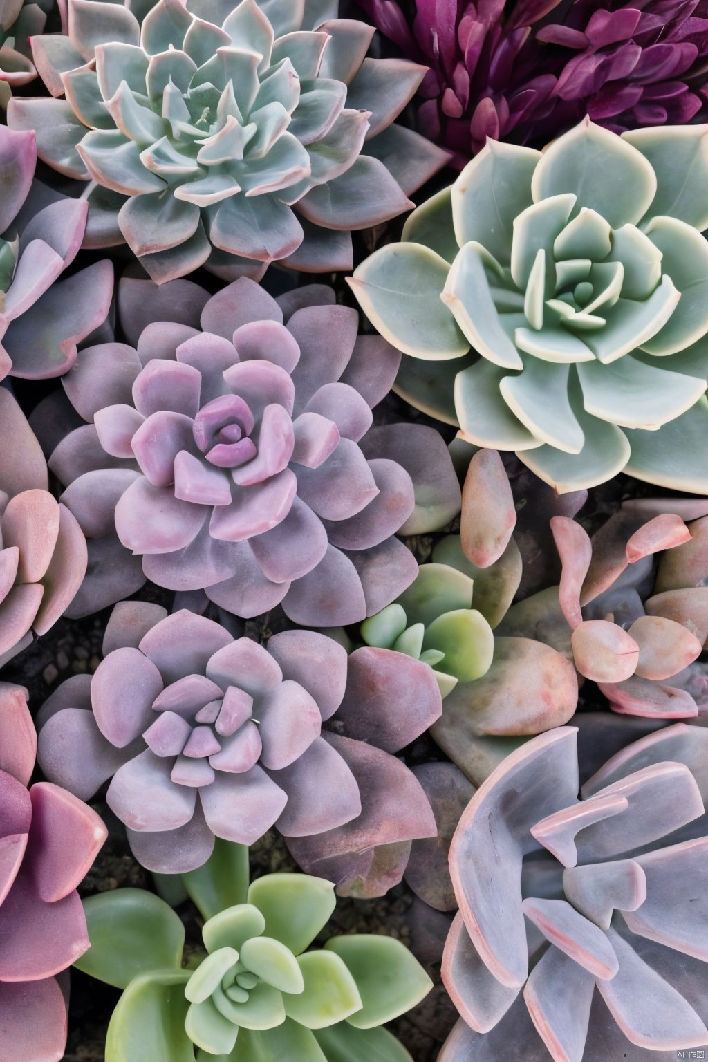  Succulent_Plants,succulent plants,purple theme,close-up, macro shot