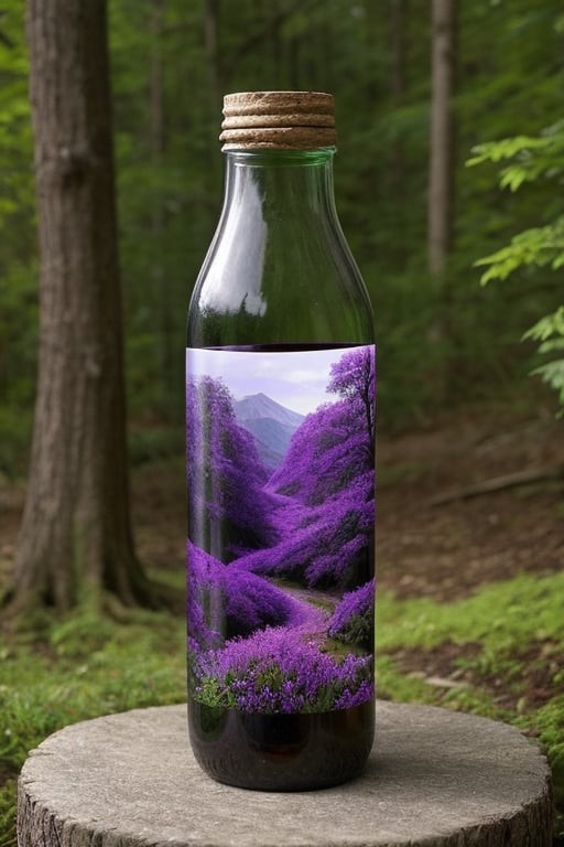 beautiful scenery, nature, glass bottle landscape, purple galaxy bottle