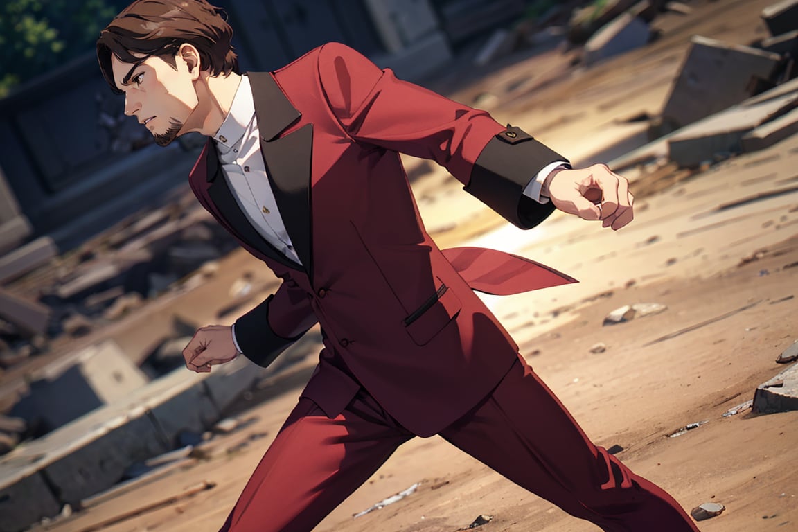 solo male,  Richter,  dark brown hair by Berthault on Tensor.Art