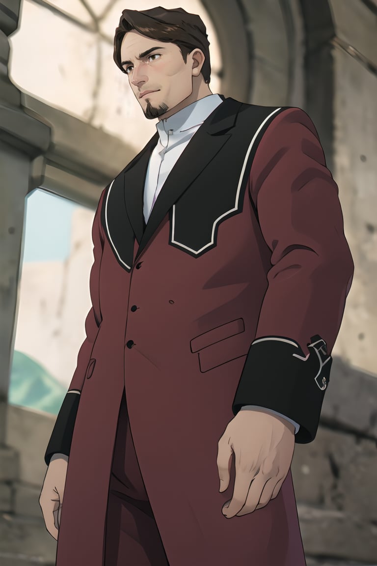 solo male,  Richter \(Frieren: Beyond Journey's End\),  dark brown hair by Berthault on Tensor.Art