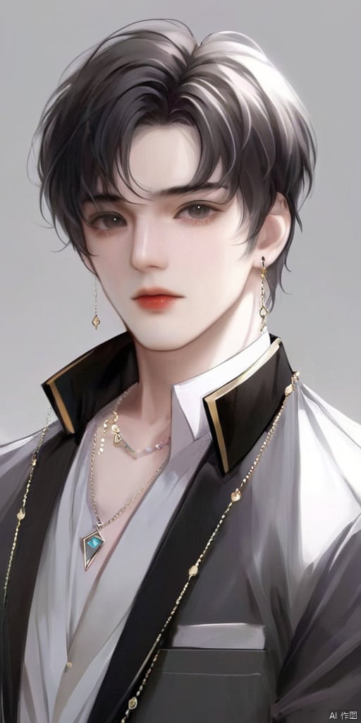 solo,  looking at viewer,  short hair by 新月照澄湾 on Tensor.Art