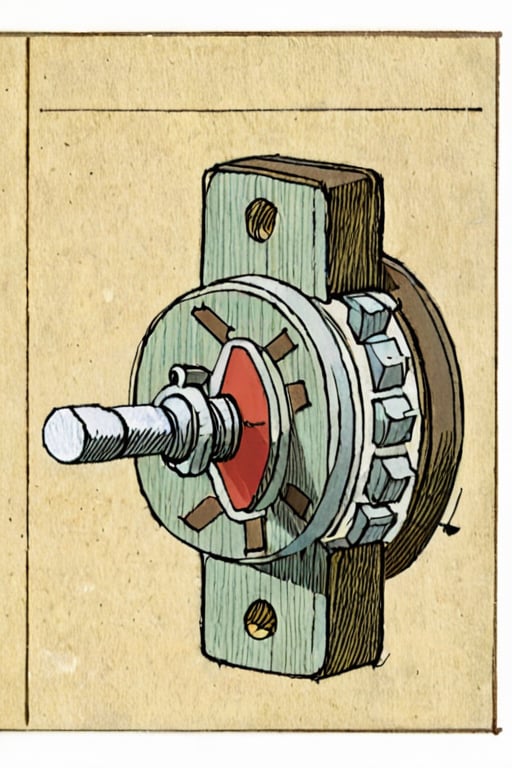 Illustration of a Rotary switch by David Macaulay by Nonsensei on Tensor.Art