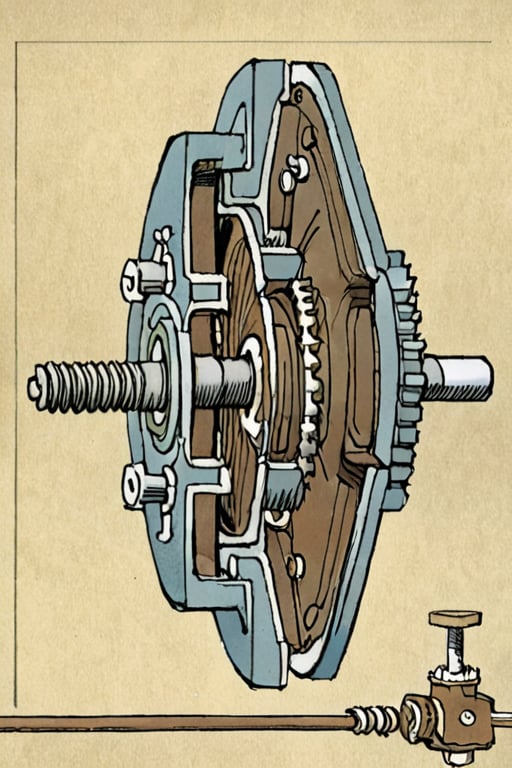 Illustration of a gearbox by David Macaulay by Nonsensei on Tensor.Art