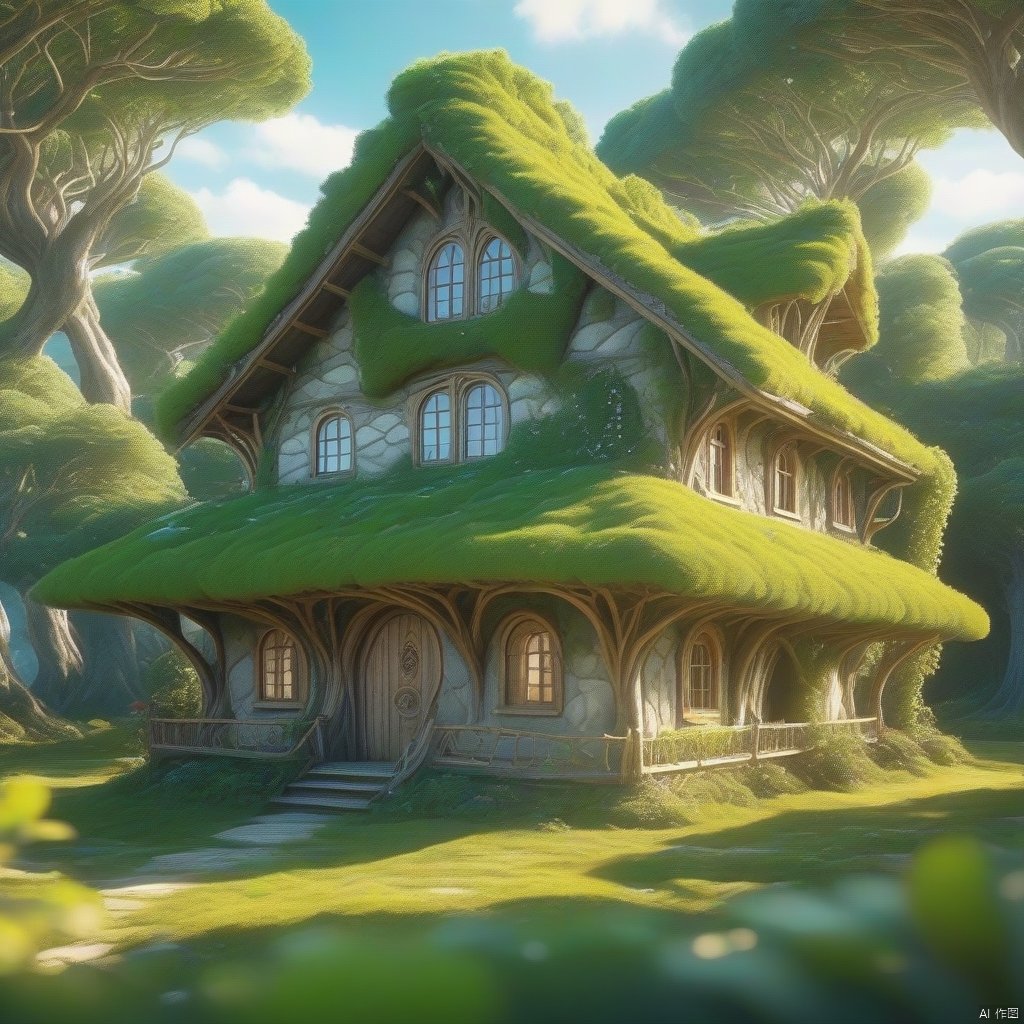House built with trees,  presence,  so many elves ((best quality)) by 不见了的枫 on Tensor.Art