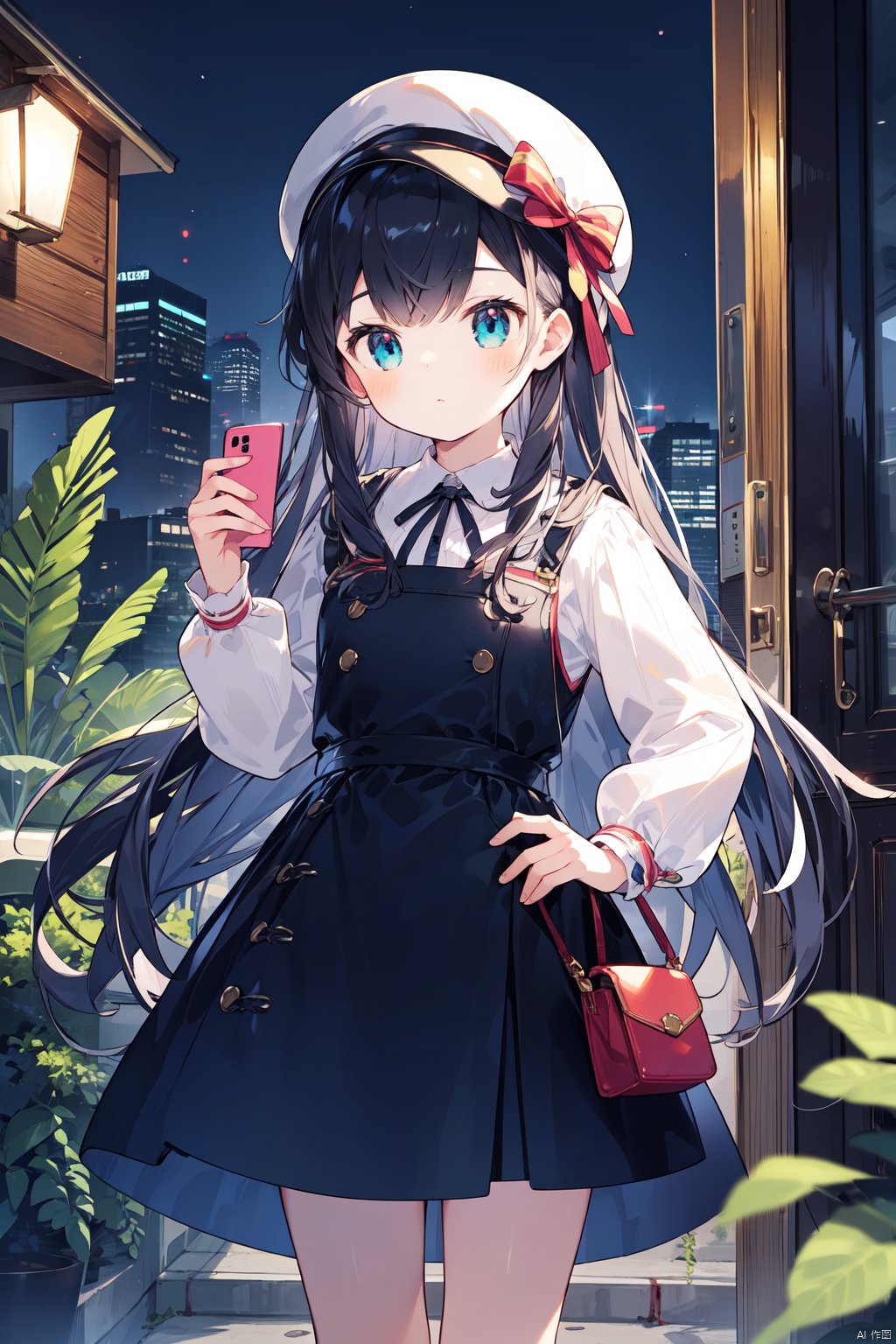 long hair,  phone,  1girl by 叫我浅笑大人就好了 on Tensor.Art