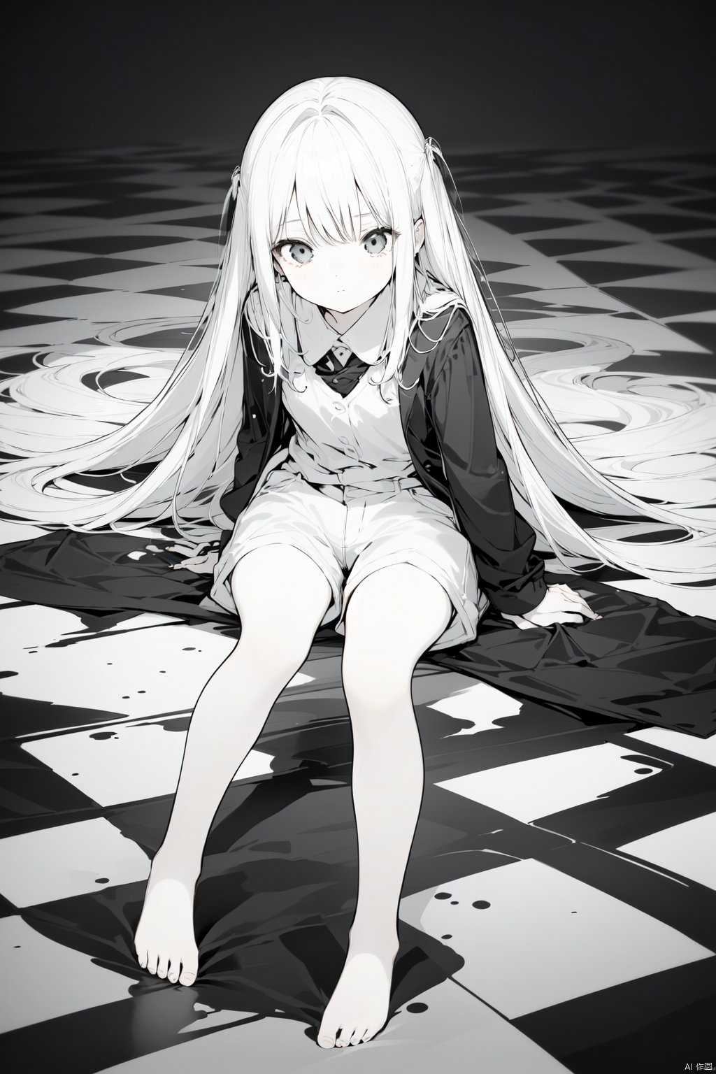 1girl,  argyle,  argyle_background by 叫我浅笑大人就好了 on Tensor.Art
