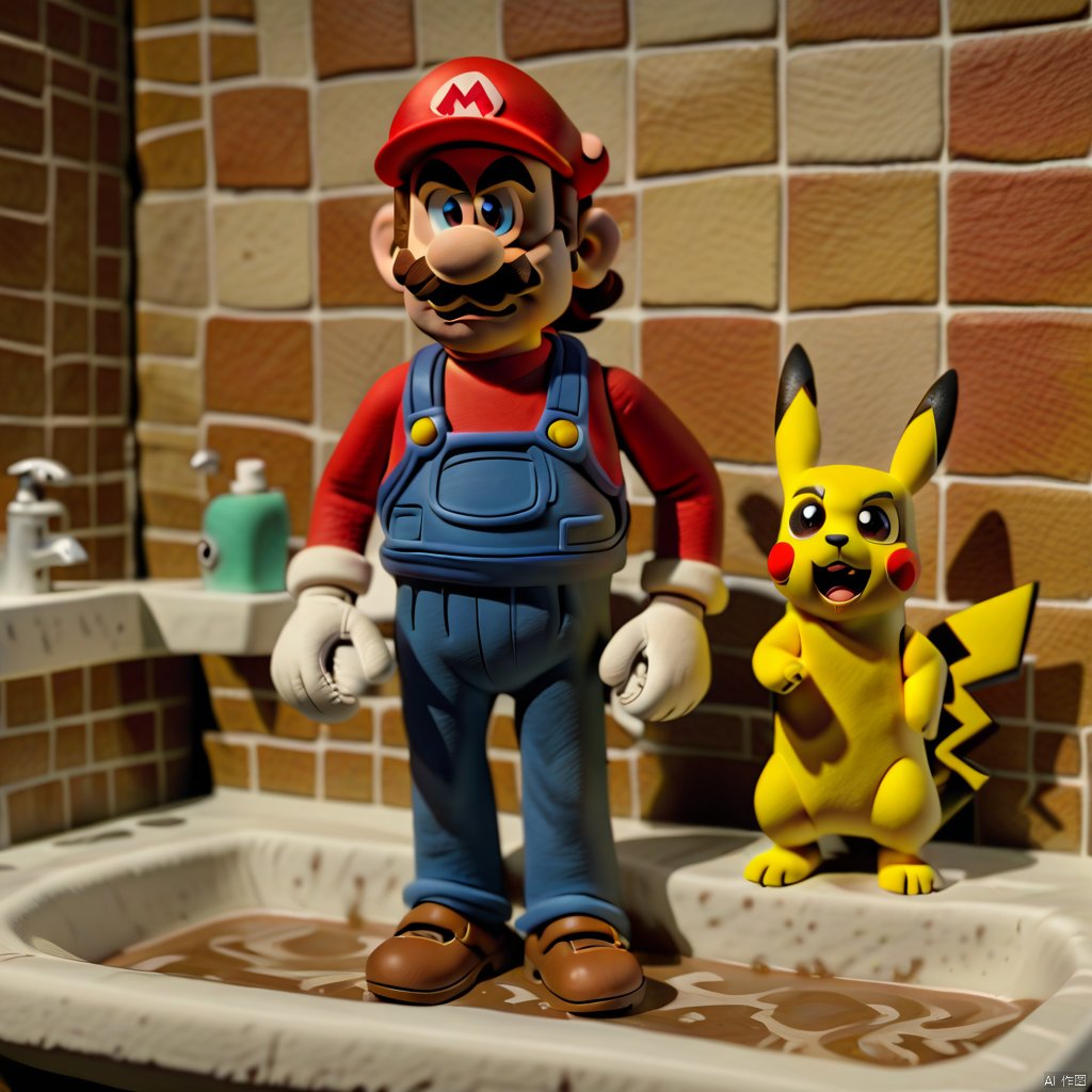 claymation-style,  clay,  mario by 哔咕哩吸哒 on Tensor.Art