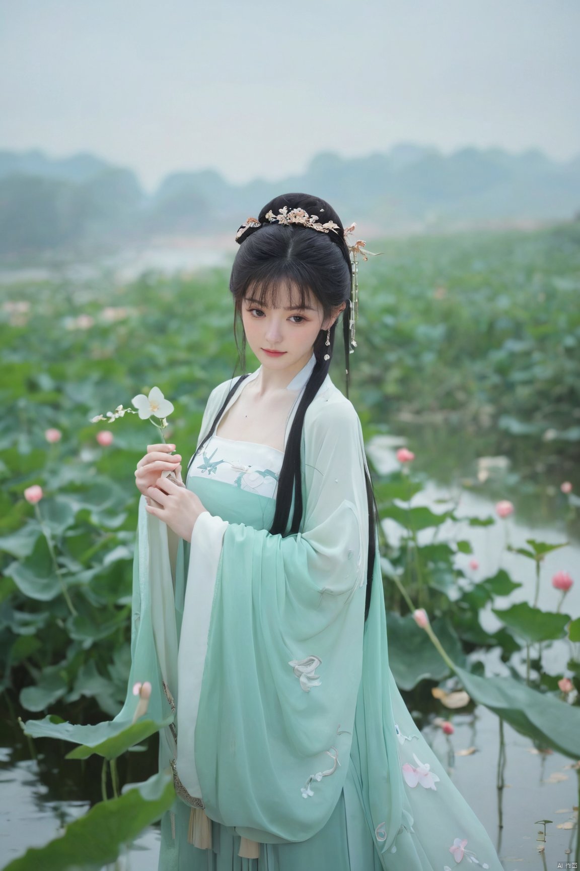 Surrealist beauty photo, hanfu,Xtianxiwei,(big_breasts:1.89),1girl,