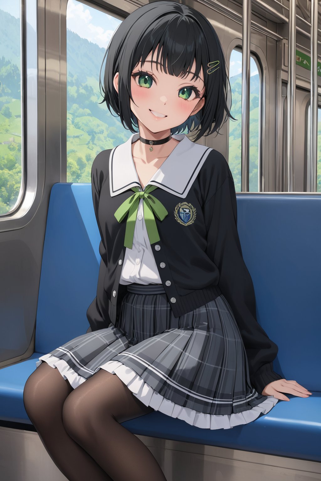 young girl ,  in a local train ,  smile by user_669393743098450127 on Tensor.Art