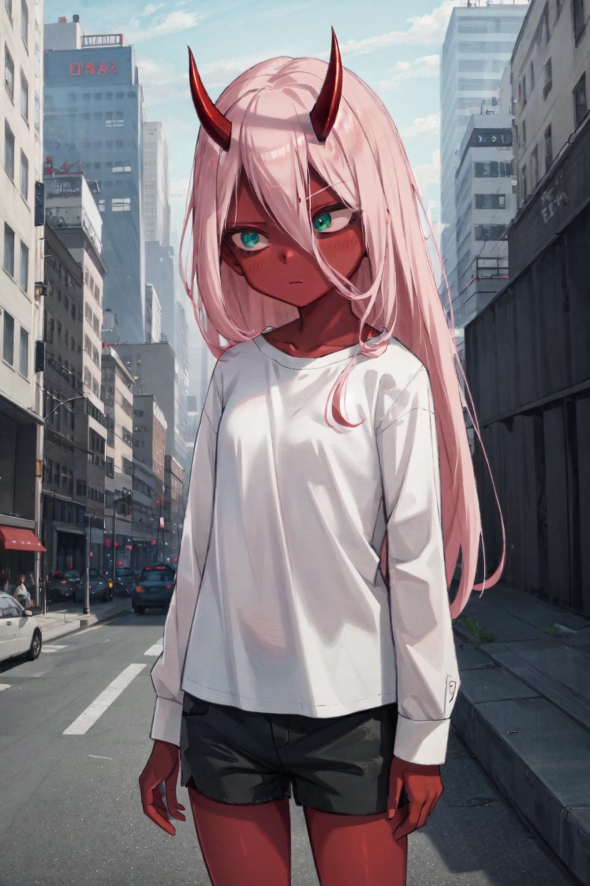 Zero Two,  1girl,  masterpiece by LennonAI on Tensor.Art