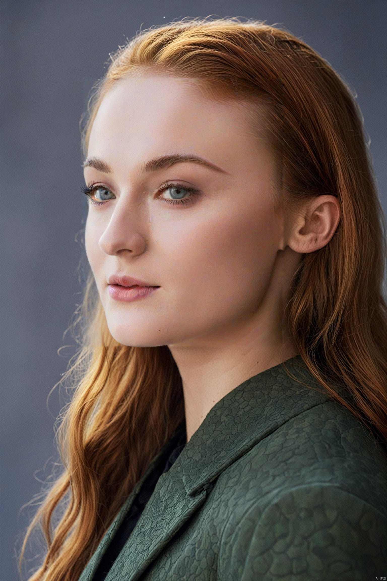  analog style,modelshoot style,portrait of sks woman,epic (photo, studio lighting, hard light, sony a7, 50 mm, matte skin, pores, colors, hyperdetailed, hyperrealistic), ,Sophie Turner