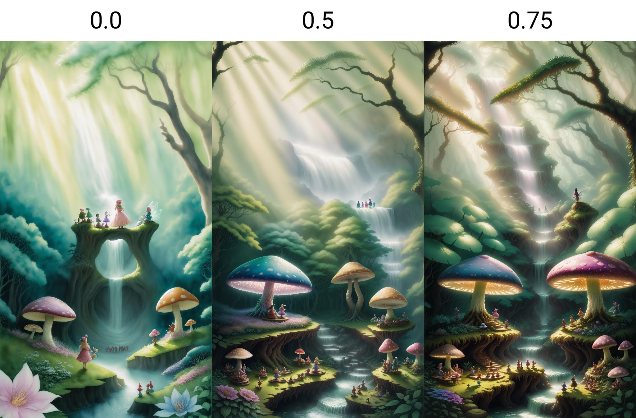 Fantasy illustration of a whimsical tea party in a mystical forest,  with fairies,  gnomes by mnemic on Tensor.Art
