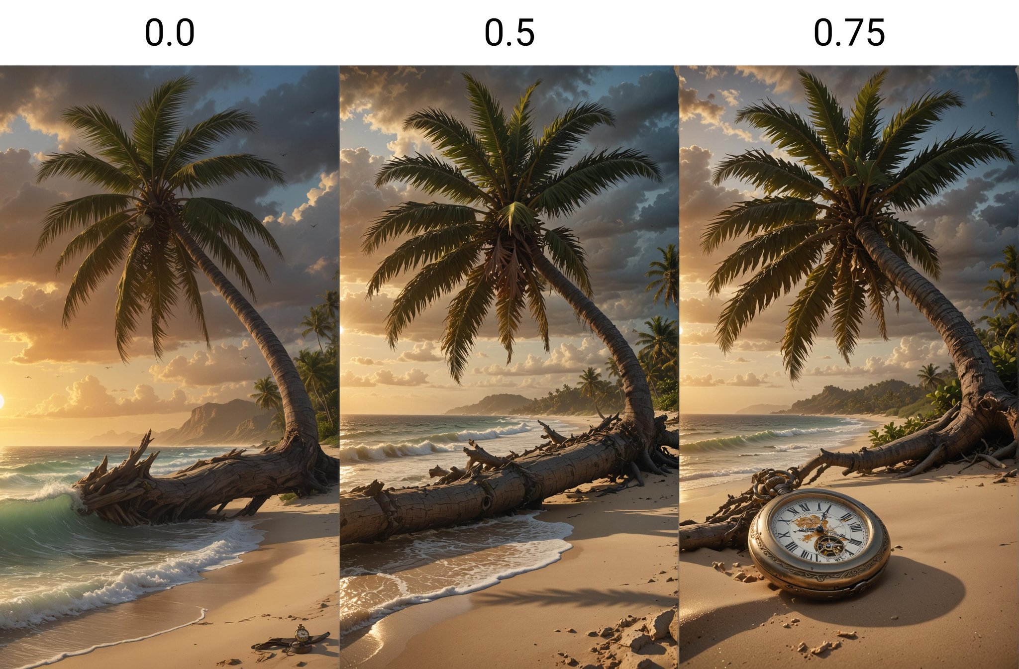 Digital painting,  deserted island,  old tree by mnemic on Tensor.Art