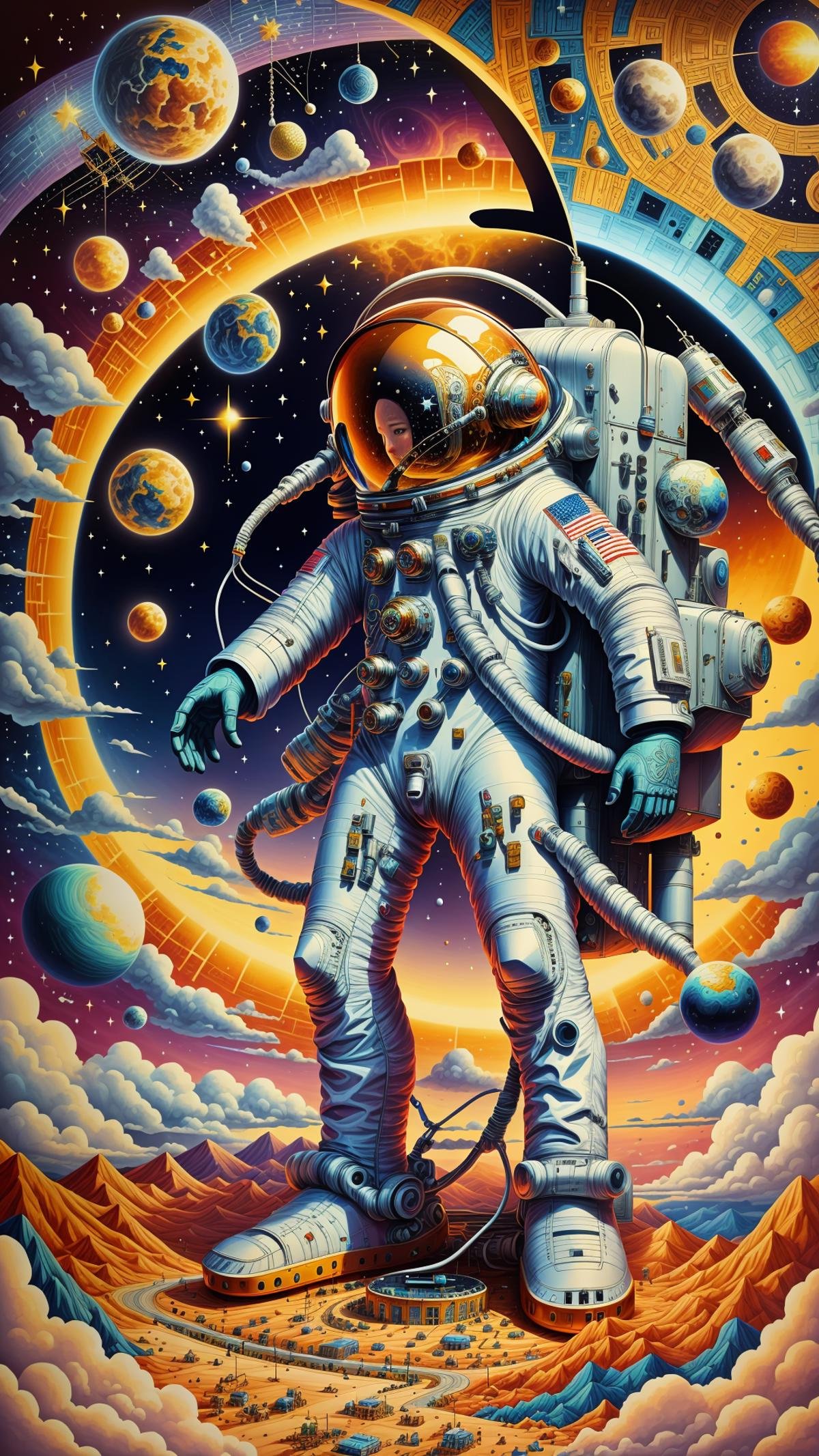 GaelicPatternStyle an astronaut watching a cosmic event from the spaceship by mnemic on Tensor.Art