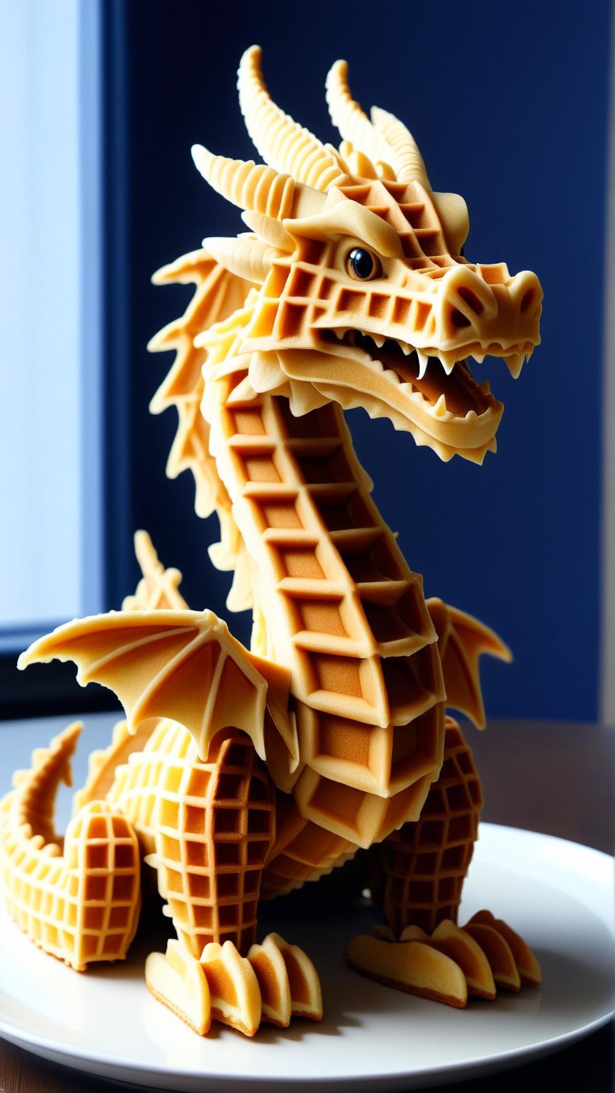 WaffleStyle dragon,  made out of waffles by mnemic on Tensor.Art