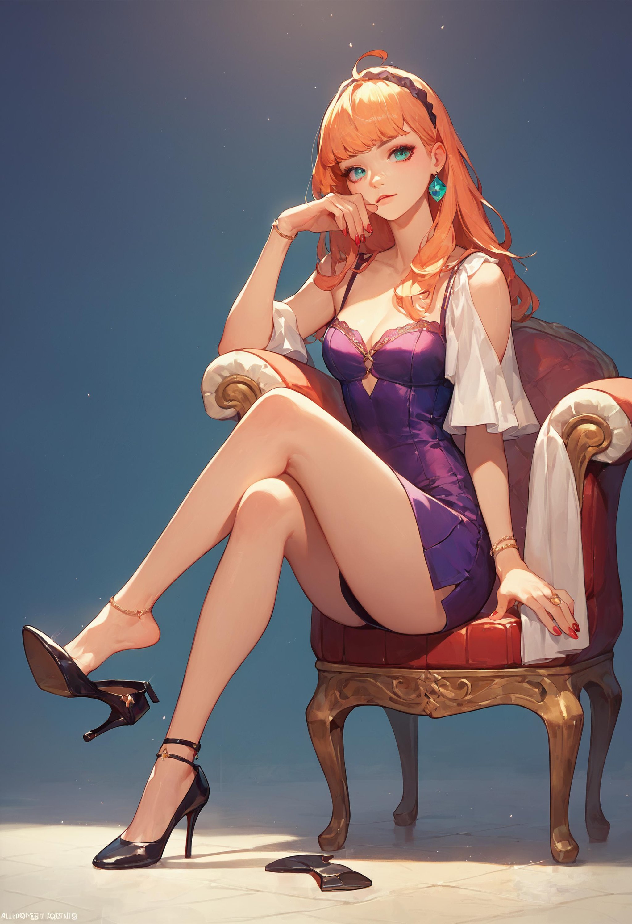 score_9_up score_8_up score_7_up,  1girl,  high heels shoe dangle by Akiseki on Tensor.Art