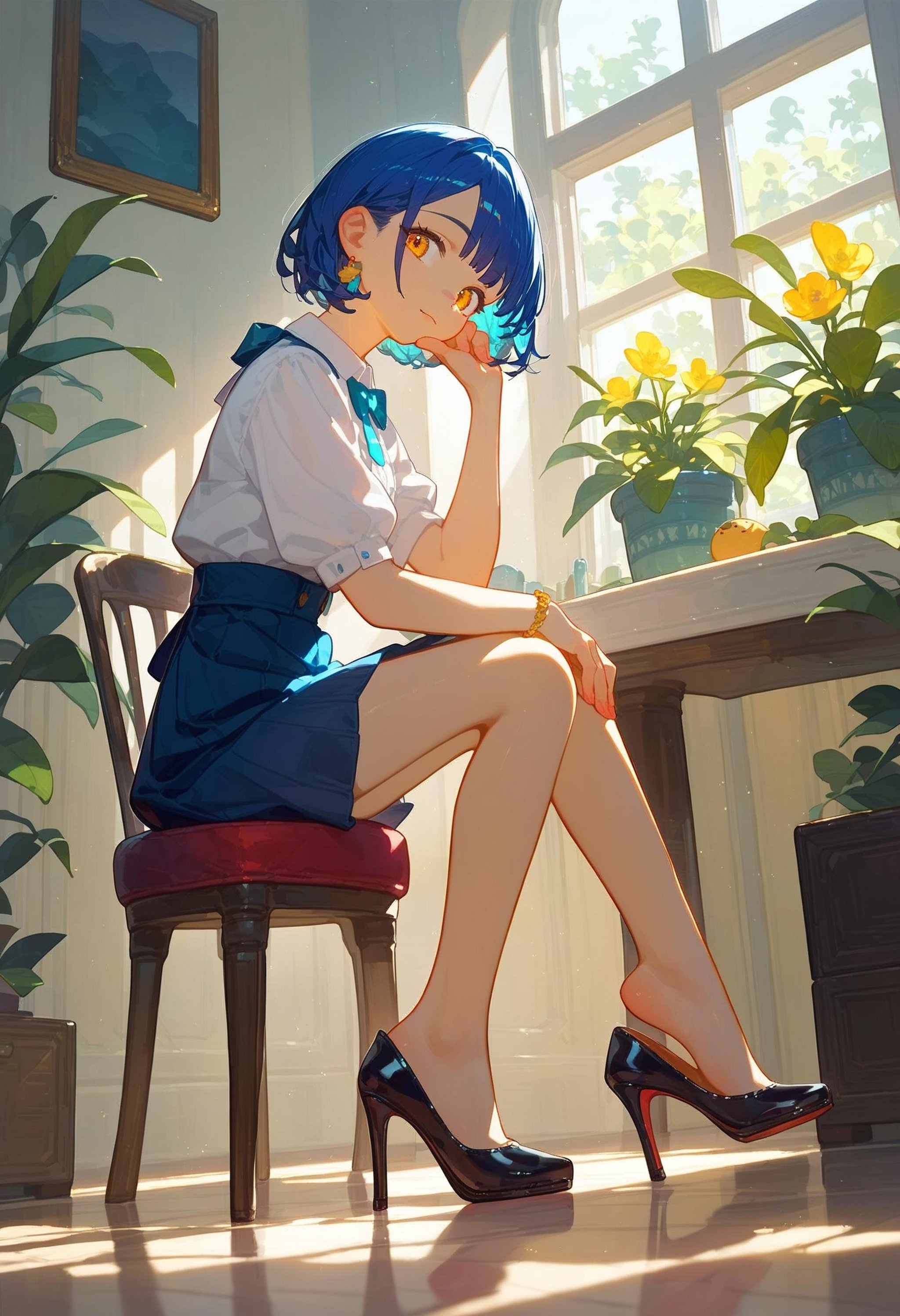 score_9_up score_8_up score_7_up,  1girl,  high heels shoe dangle by Akiseki on Tensor.Art