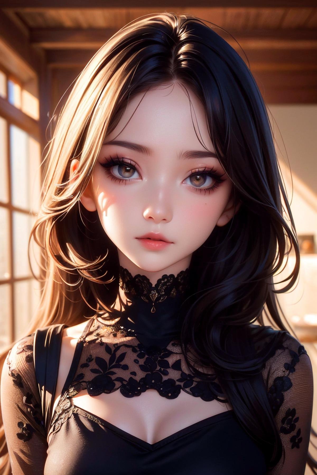 <lora:Korean beauty:0.8>,1girl,__Indoor__,Eyeshadow primer,Stoic: A calm and composed face, hiding emotions behind a mask of indifference., 8k, best quality, masterpiece, rule of thirds, superb, high resolution, sharp focus, extremely detailed description, professional, gorgeous and intricate details,