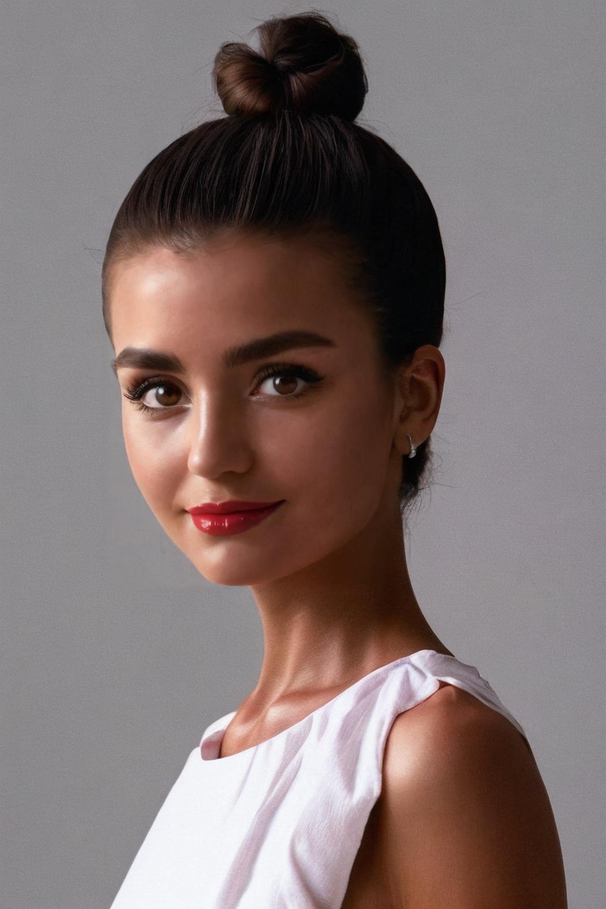 photo of n4dyc0c0,  from side,  perfect hair upsweep updo on Tensor.Art