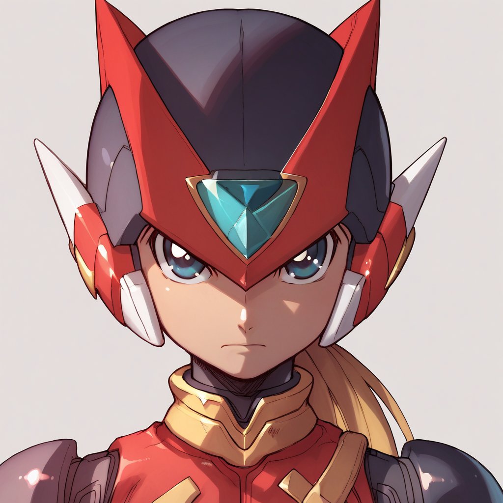 score_9, score_8_up, score_7_up, detailed face, megaman_zero, solo, long hair, looking at viewer, blue eyes, blonde hair, 1boy, closed mouth, upper body, ponytail, male focus, helmet, serious, android, zero (mega man),