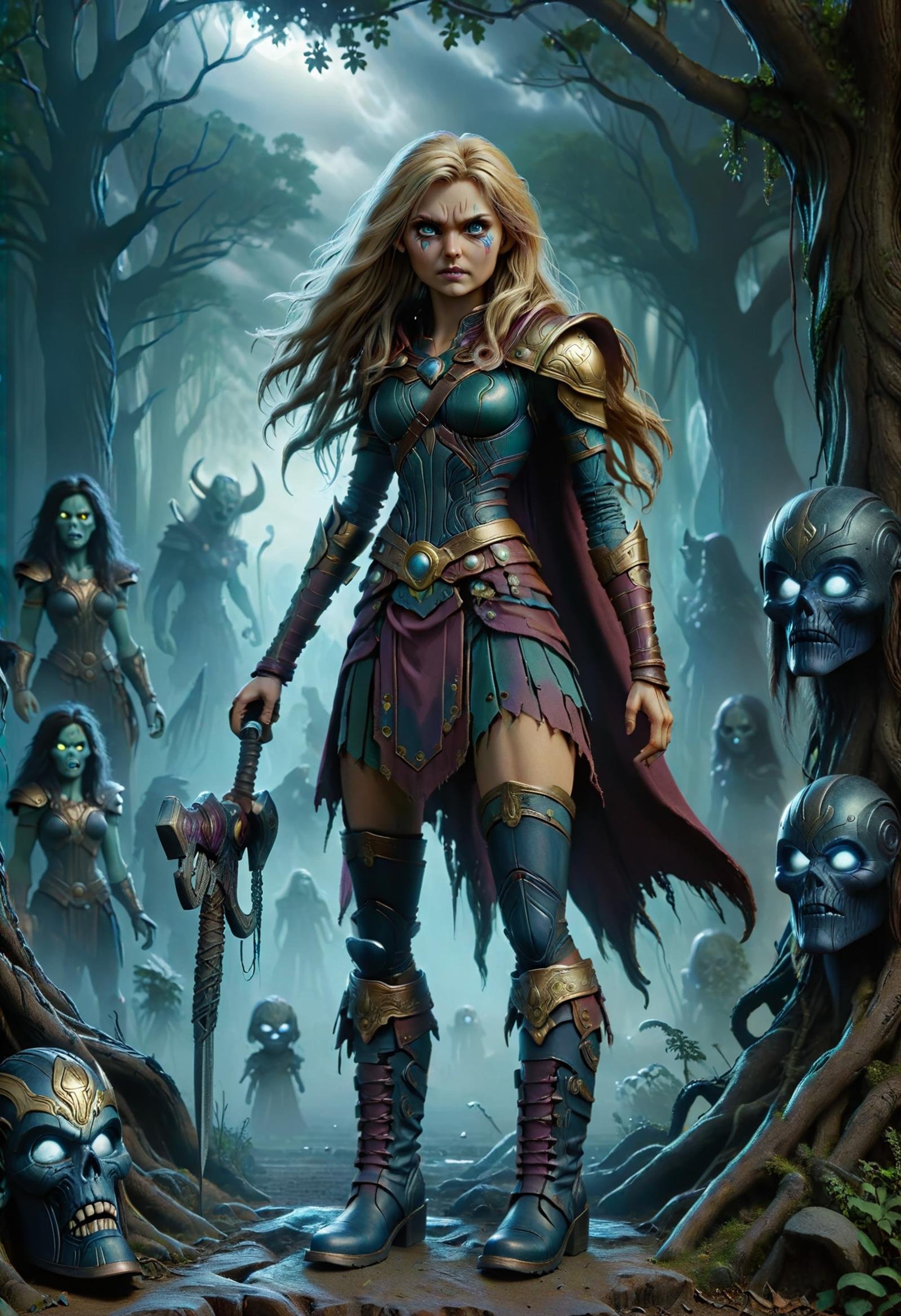 DonMV00d00XL  female asgardian, voidcaller, boots <lora:DonMV00d00XL:1>