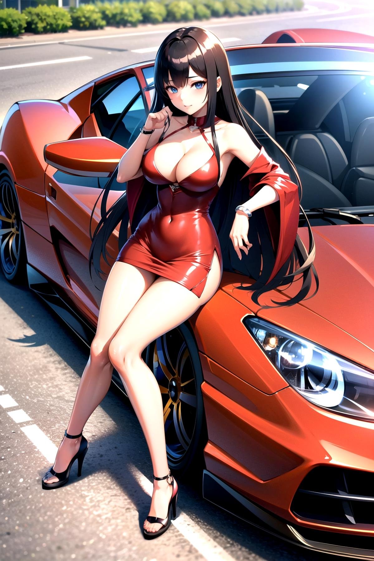 supercargirl,  1girl,  car by GGrue on Tensor.Art