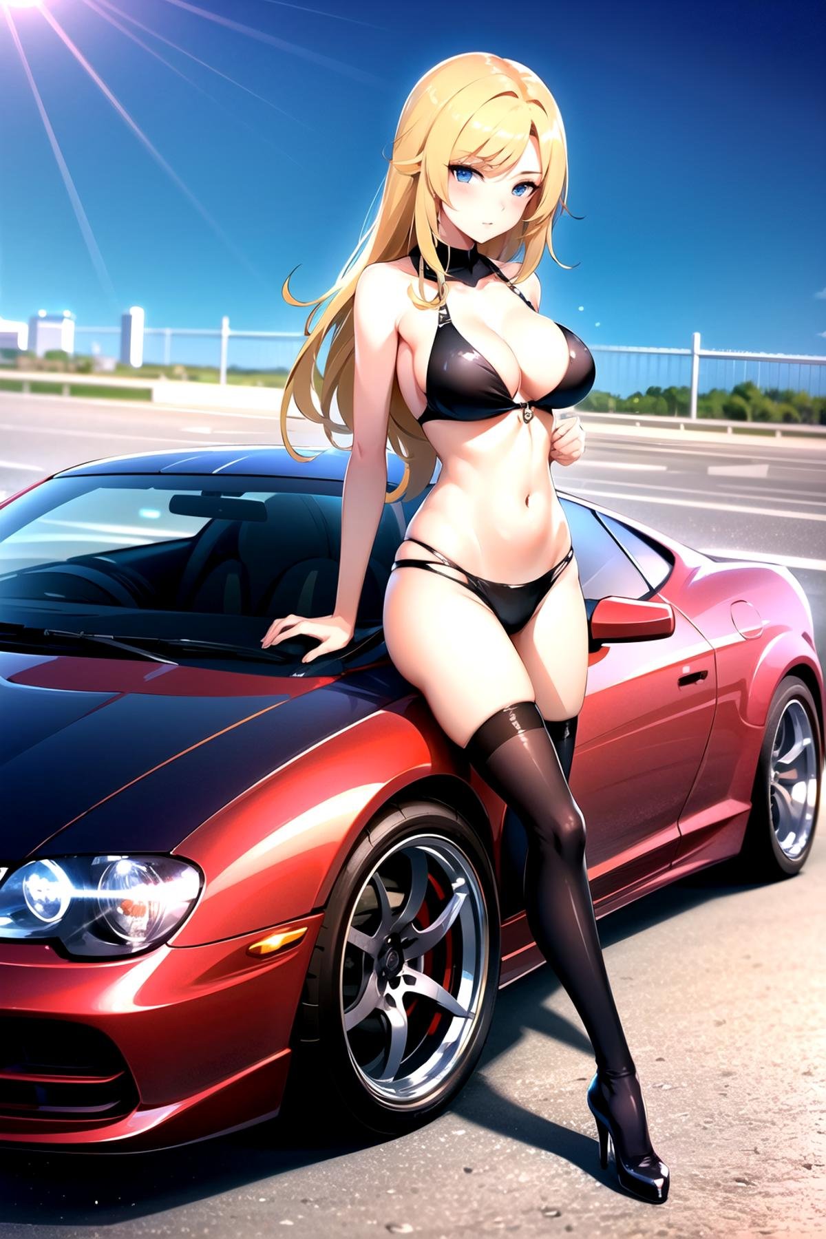 supercargirl,  1girl,  car by GGrue on Tensor.Art