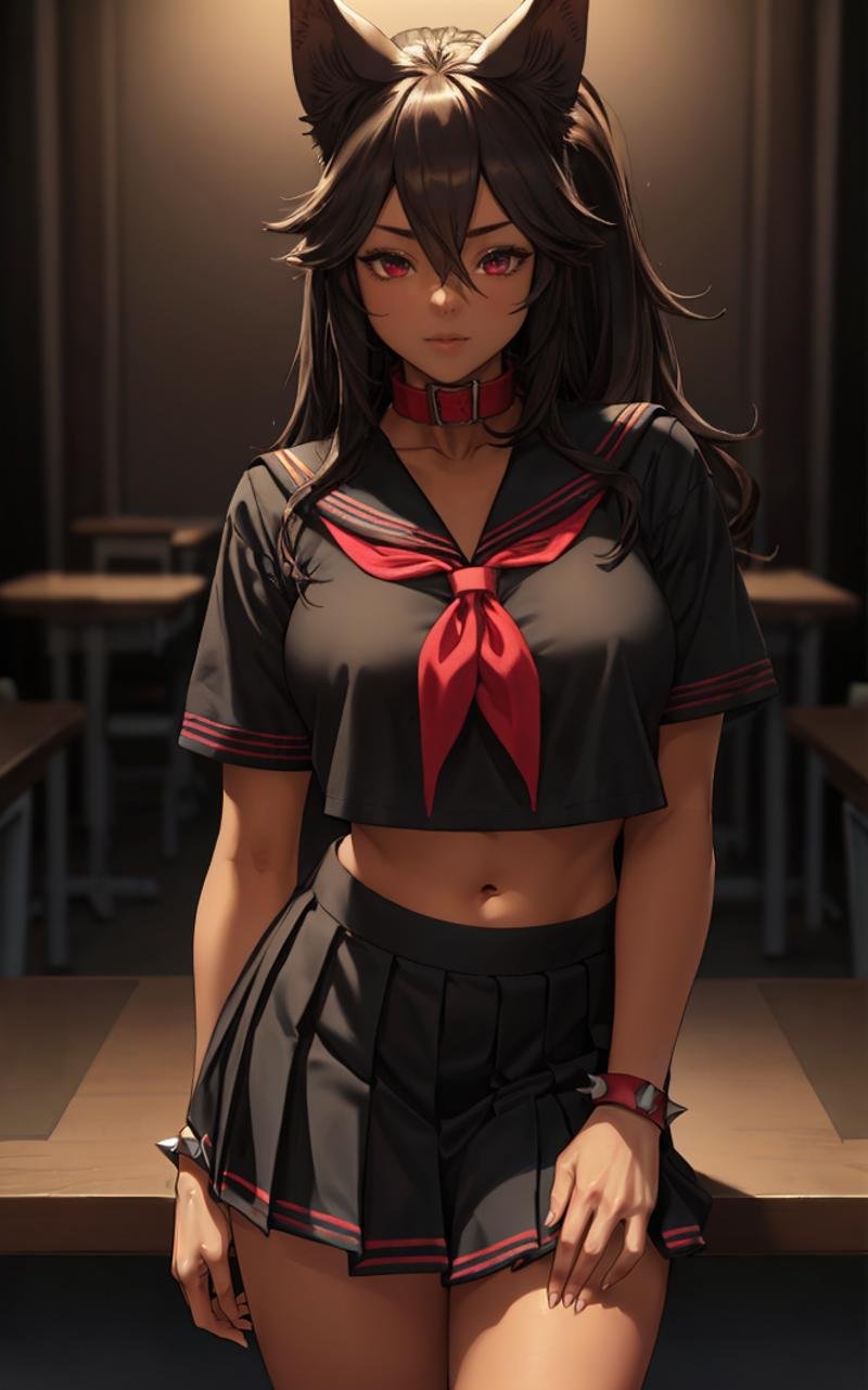 BlackShirt_houtengeki_cerberus_ownwaifu,  1girl,  animal ears by ownwaifu on Tensor.Art