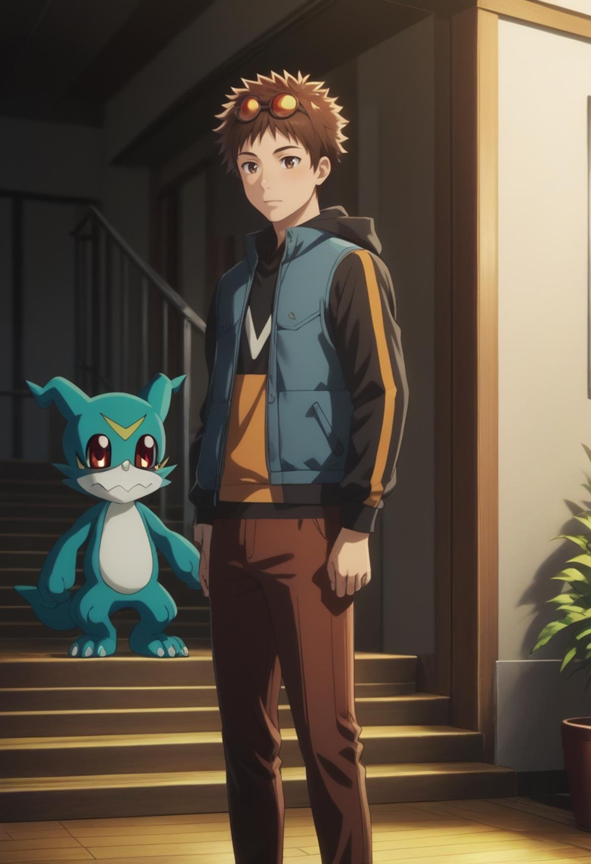 daisuke motomiya,  brown hair,  brown eyes by 25kkai on Tensor.Art