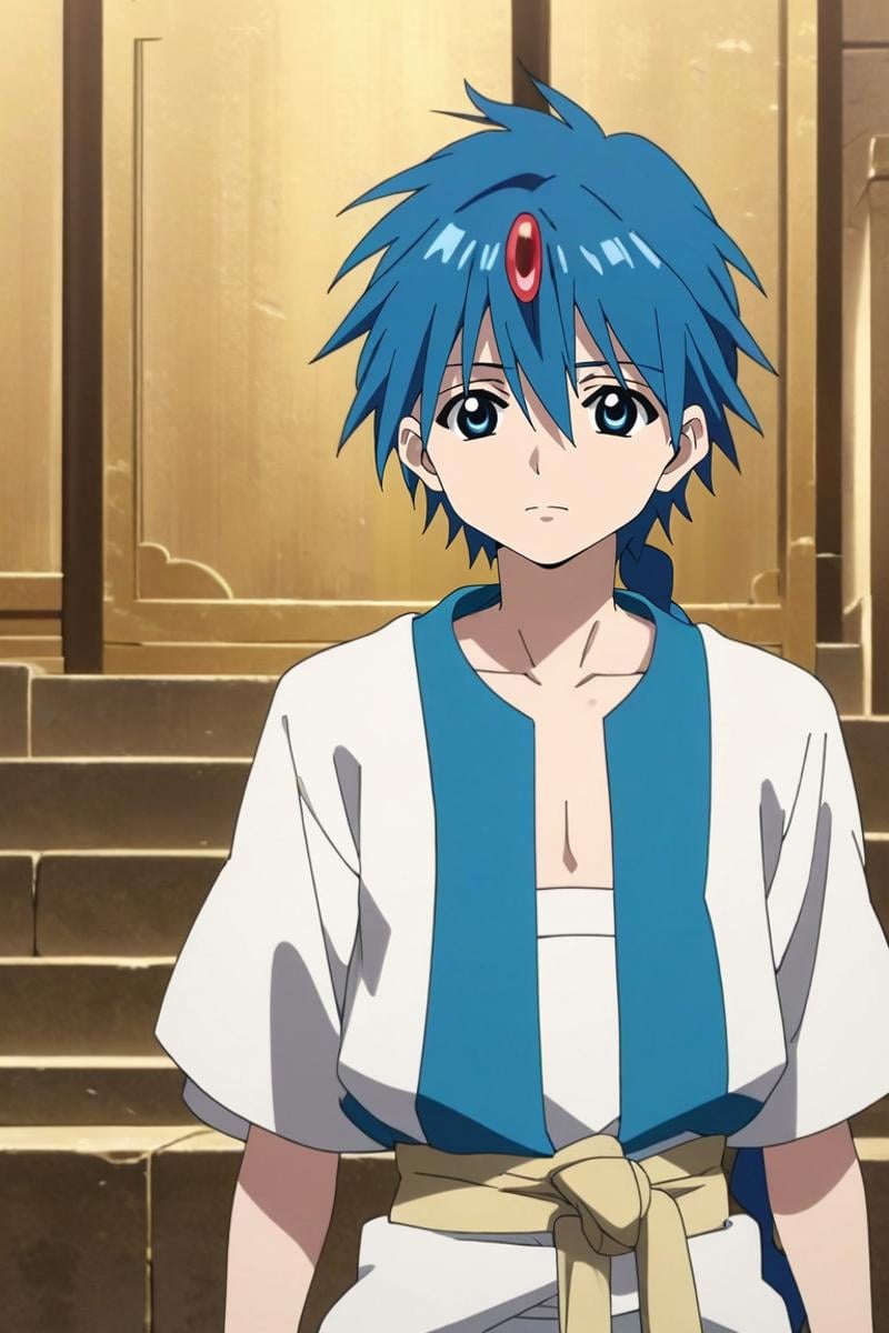 score_9, score_8_up, score_7_up, source_anime, rating_safe, intricate details, anime screencap, , official style, , , 1boy, solo, male focus, <lora:aladdin_magi_pony:0.92>, aladdin_magi, blue hair, blue eyes, long hair, braid, single braid, , , , burglar costume, <lora:sdxl_lightning_8step_lora:1>