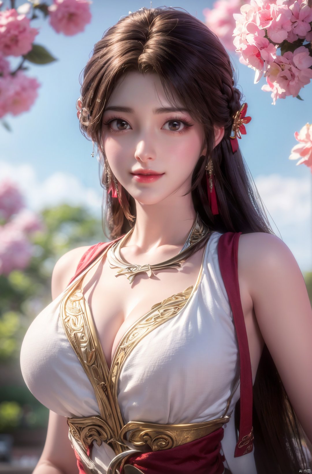  masterpiece,(best quality),cowboy shot,(good structure), dslr quality,depth of field,kind smile,looking_at_viewer,dynamic pose,xhuolinger,(big breasts:1.23),xtianqiong,xyunluo,x-hydrangea, ty-hd,girl