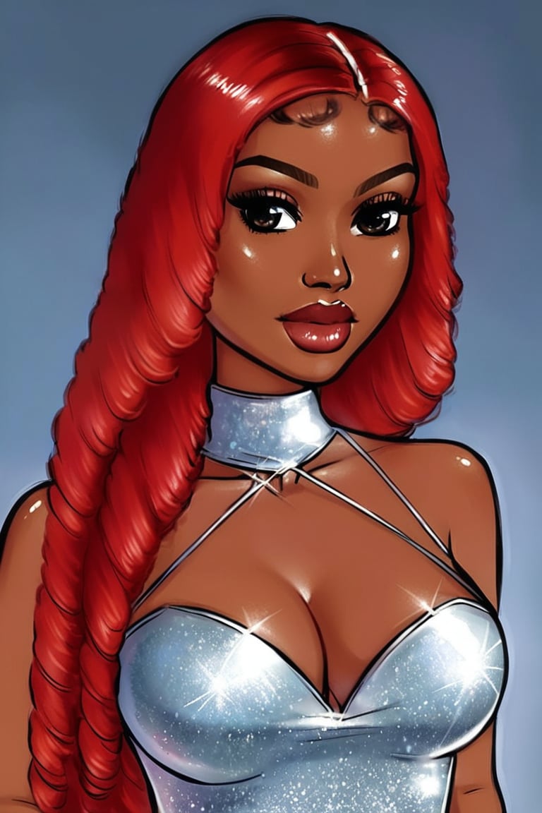 1girl ,  shiny dress,  dark skinned by VEEK on Tensor.Art