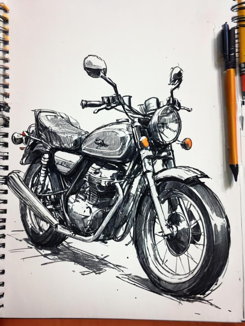 <lora:caogao:1>,sketch,motorcycle